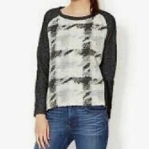 Anthropologie x dolan  Wool Mohair Blend Side Zipper Pullover Plaid Sweater